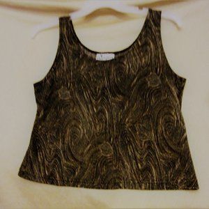 Women's METALLIC BROWN OP-ART TANK TOP by Moonlighting Size 13/14 From Canada